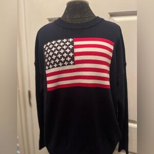 NWT CECE WOMEN'S NAVY BLUE FLAG SWEATER- SMALL